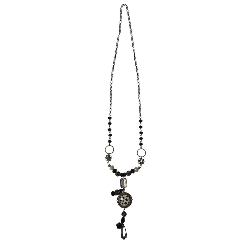 Boho Long Necklace Womens Pendant Square Crystal Drop Bead 19" Statement Jewelry